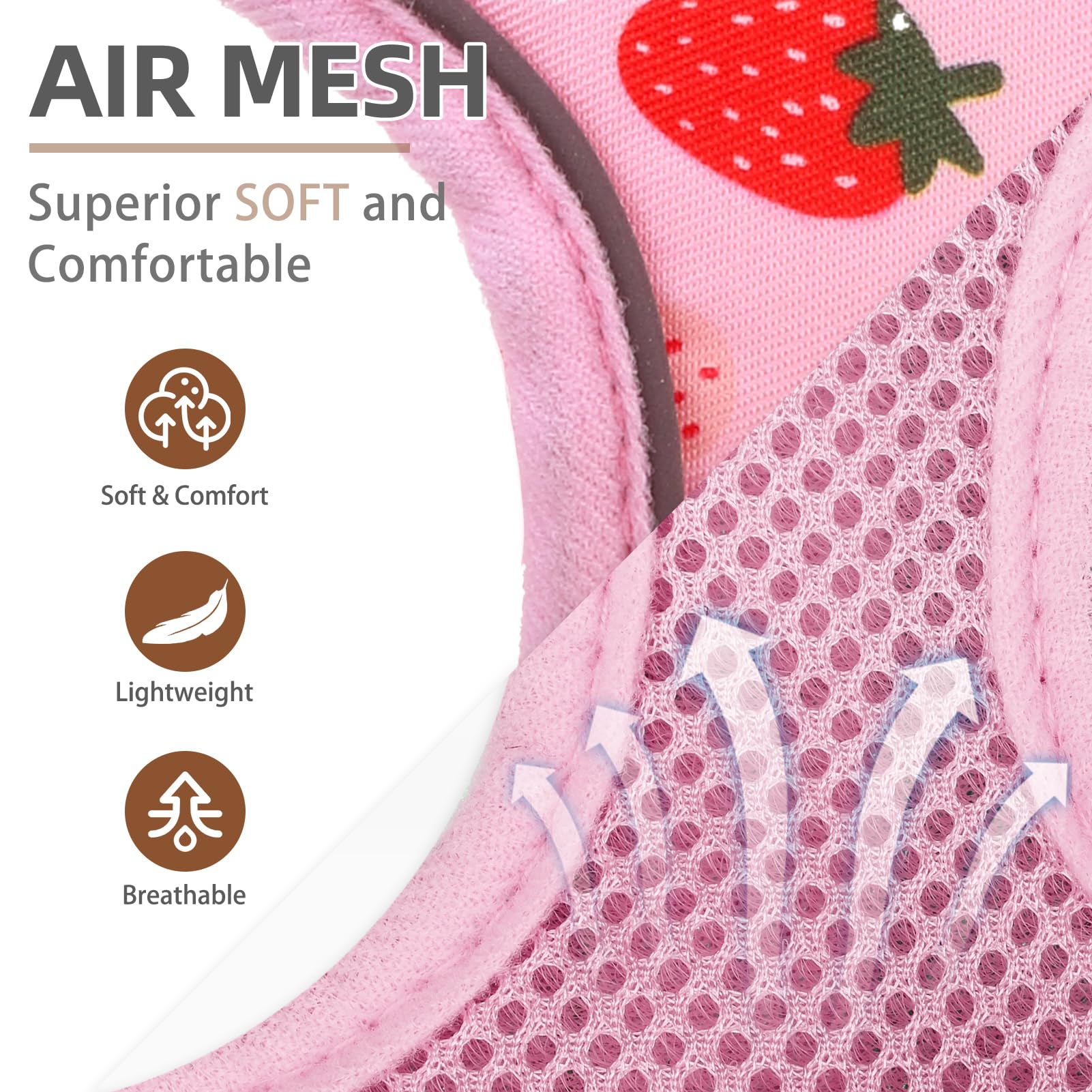 PUPTECK leash set strawberry pink pairs for coordinated adventures