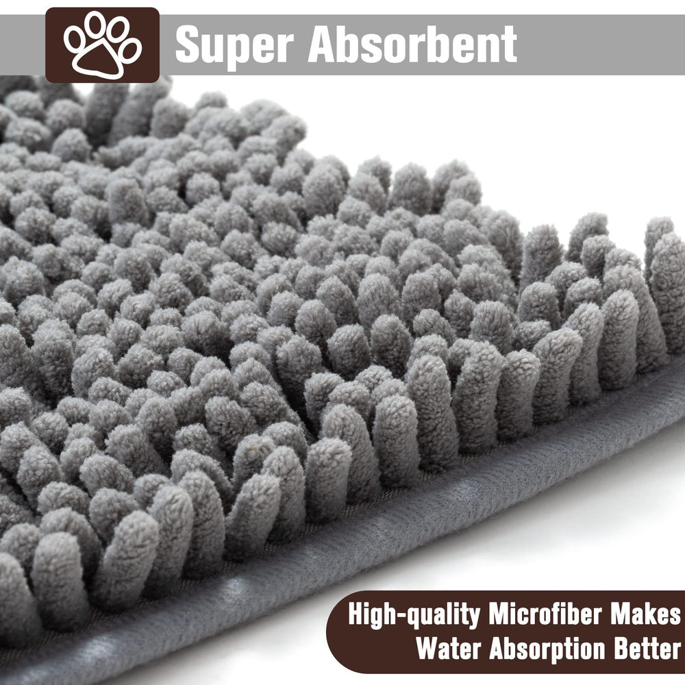 PUPTECK microfiber absorbent core dries wet dogs quickly at the door.
