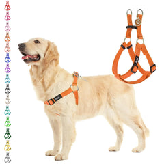 PUPTECK No Pull harness orange front view for controlled walking.