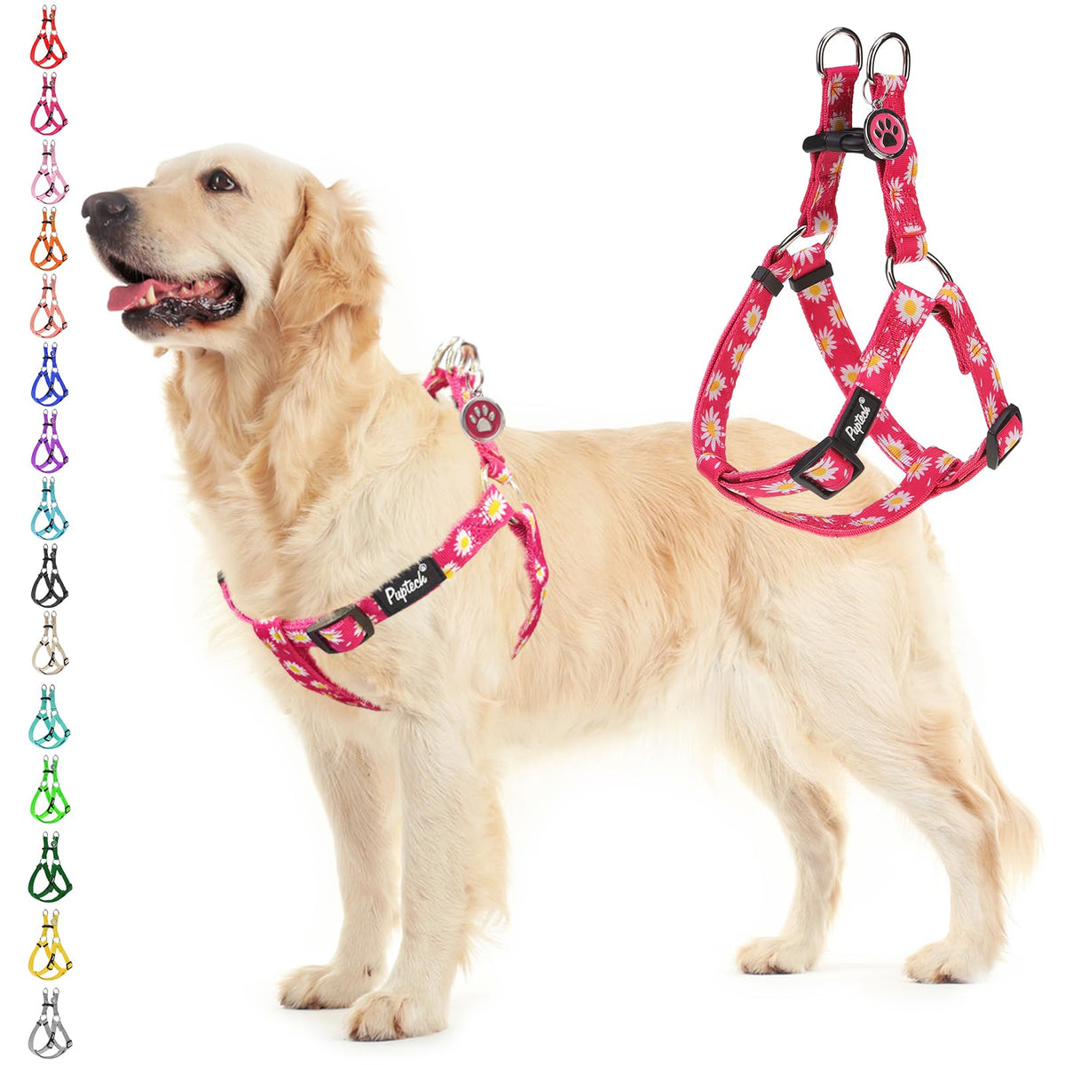 PUPTECK no-pull harness daisy-buckle offers secure, comfortable daily walks