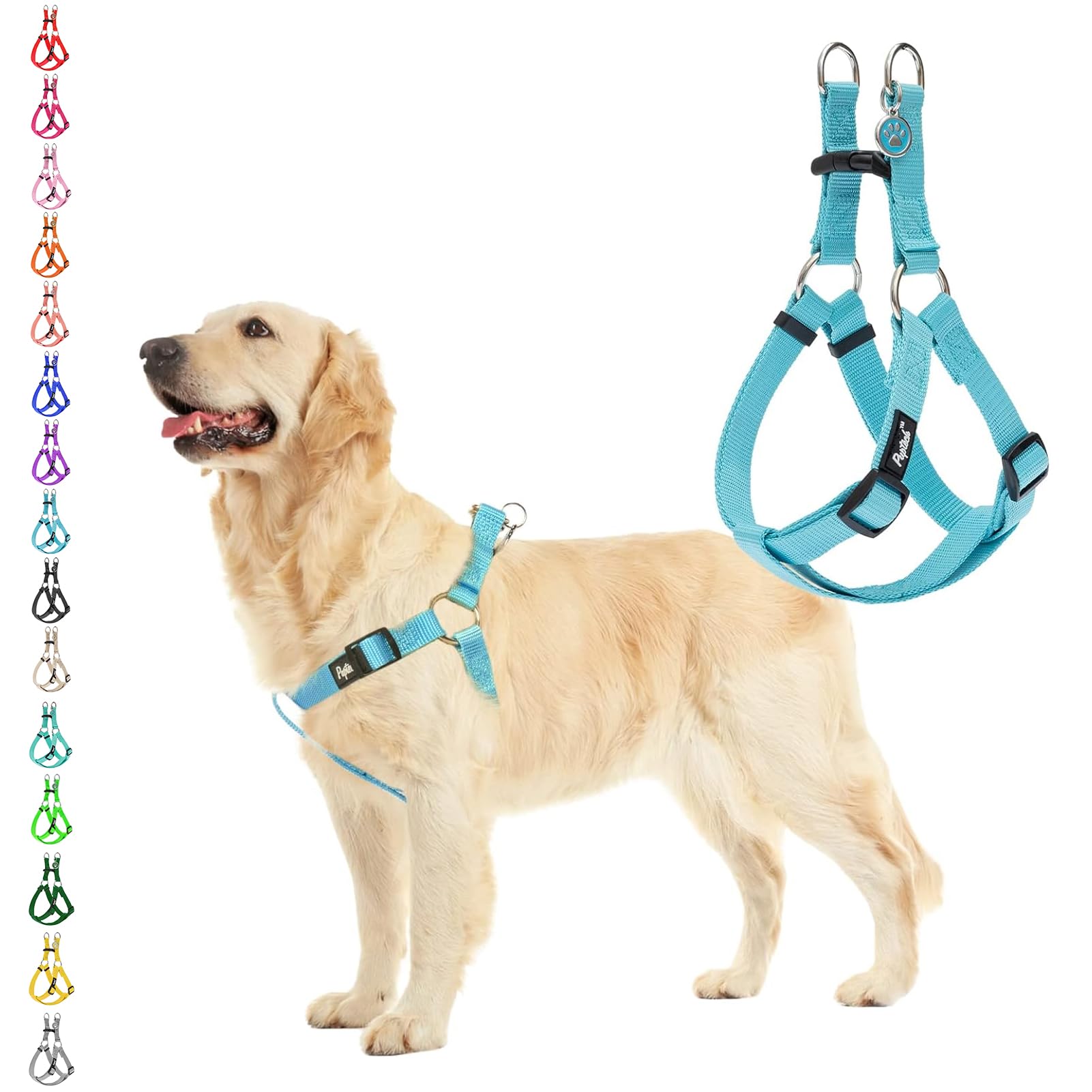 PUPTECK No Pull Harness front view demonstrates control-friendly design for comfortable daily walks.