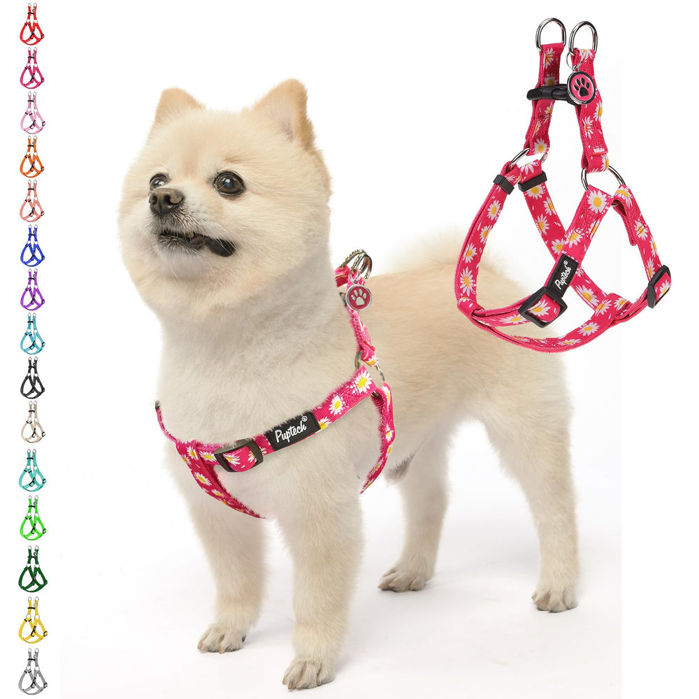 PUPTECK No Pull Harness front view highlights easy step-in design for quick on/off.