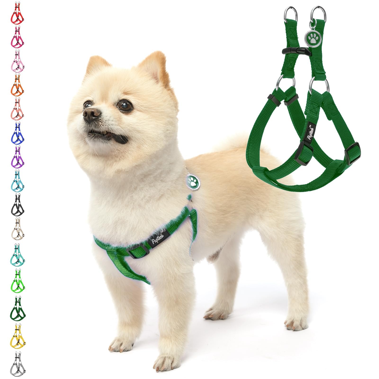 PUPTECK No Pull Harness front view shows chest wrap for comfortable control on walks.