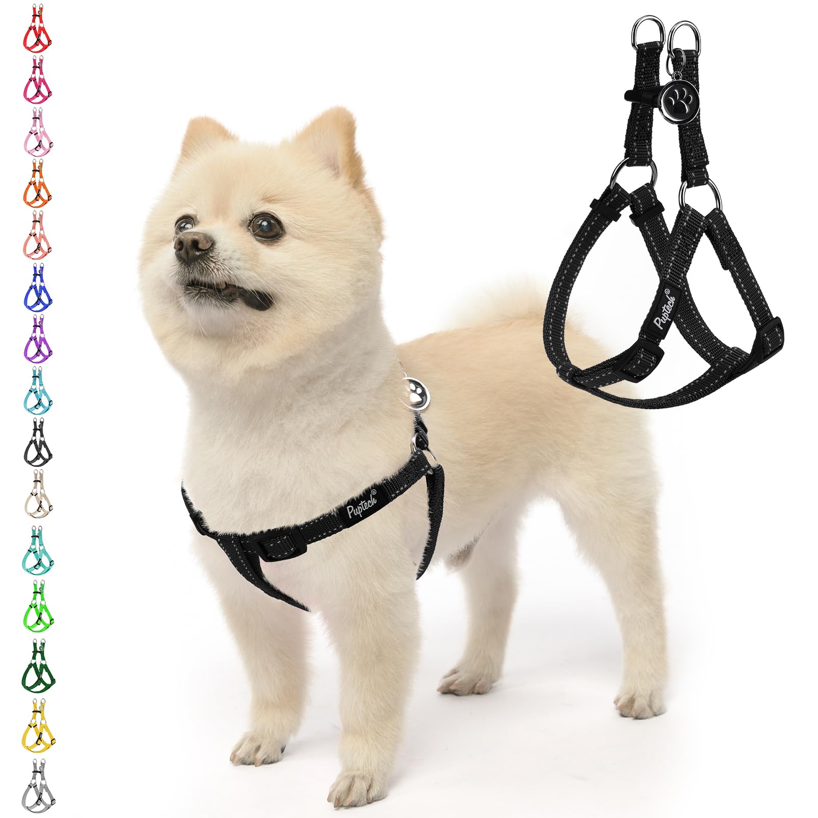 PUPTECK No Pull Harness front view offers comfortable control during walks.