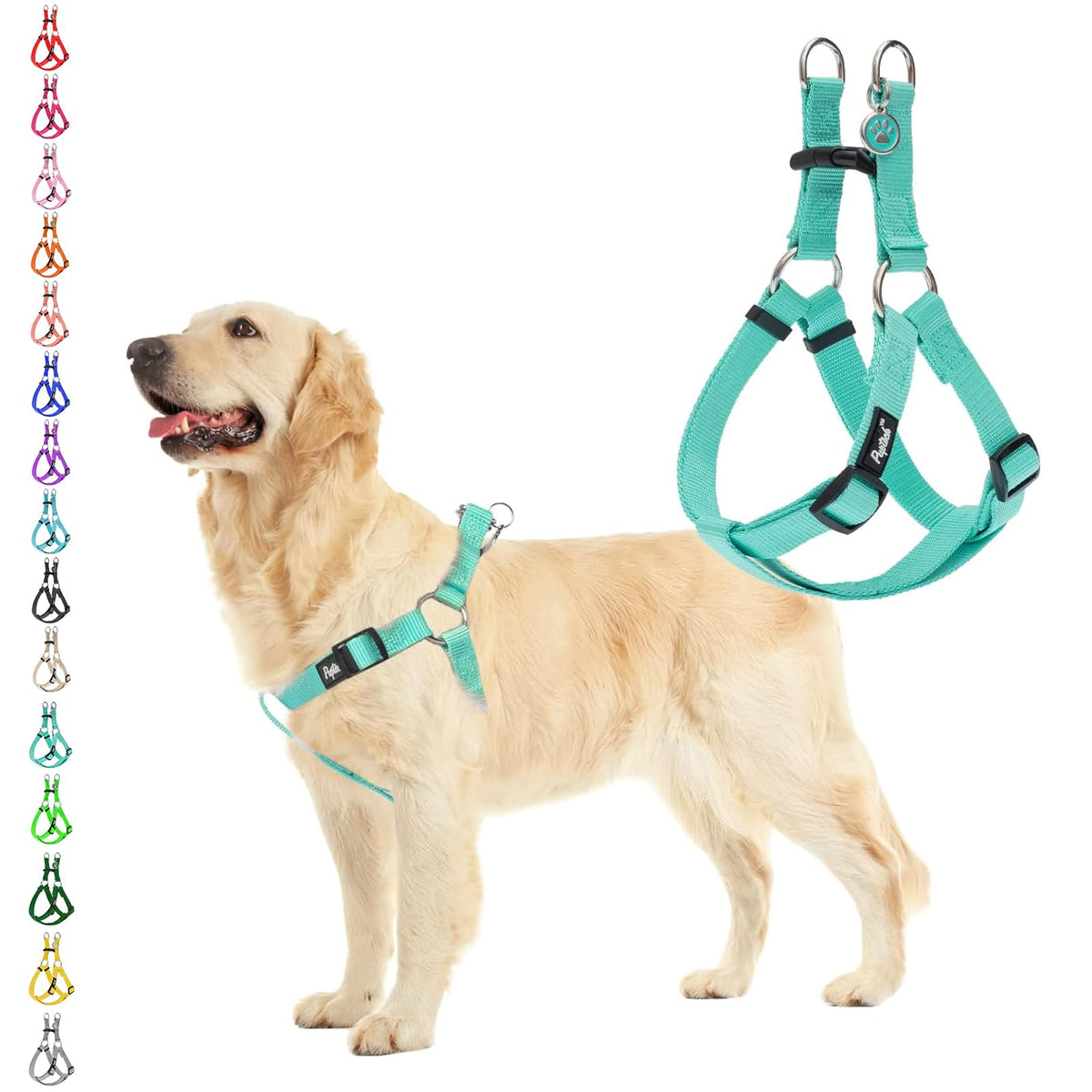PUPTECK No Pull harness front view for comfortable control during walks.