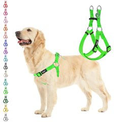 PUPTECK No Pull Harness in green, side view showing chest support.