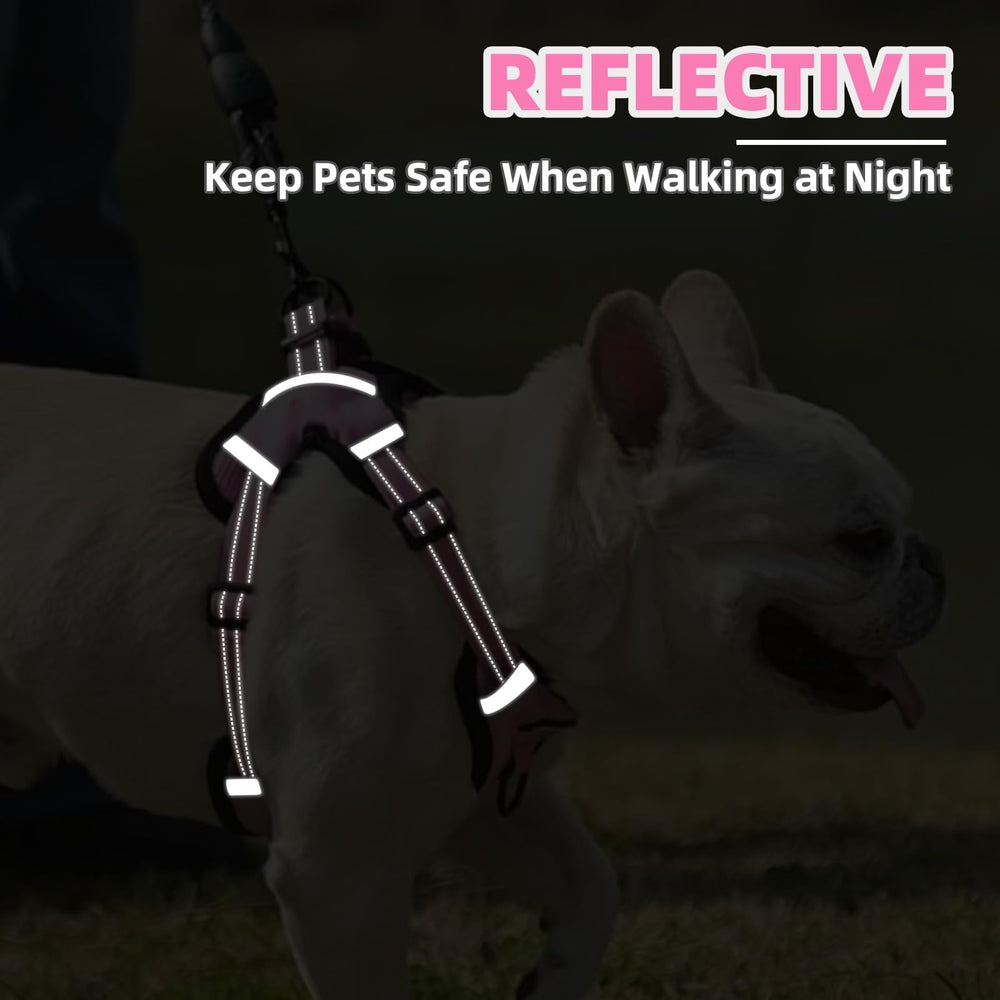 PUPTECK no pull harness pink M quick-release buckle simplifies dressing.