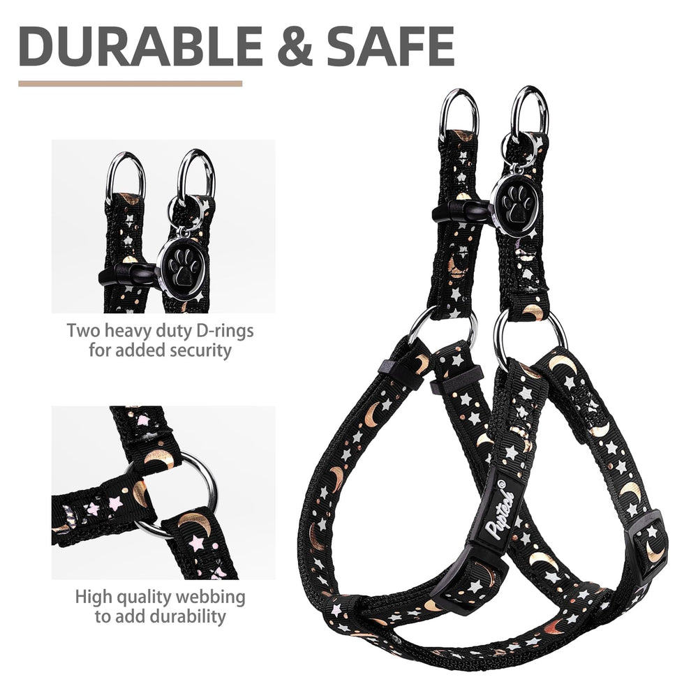 PUPTECK No Pull harness side view shows adjustable strap for secure fit.