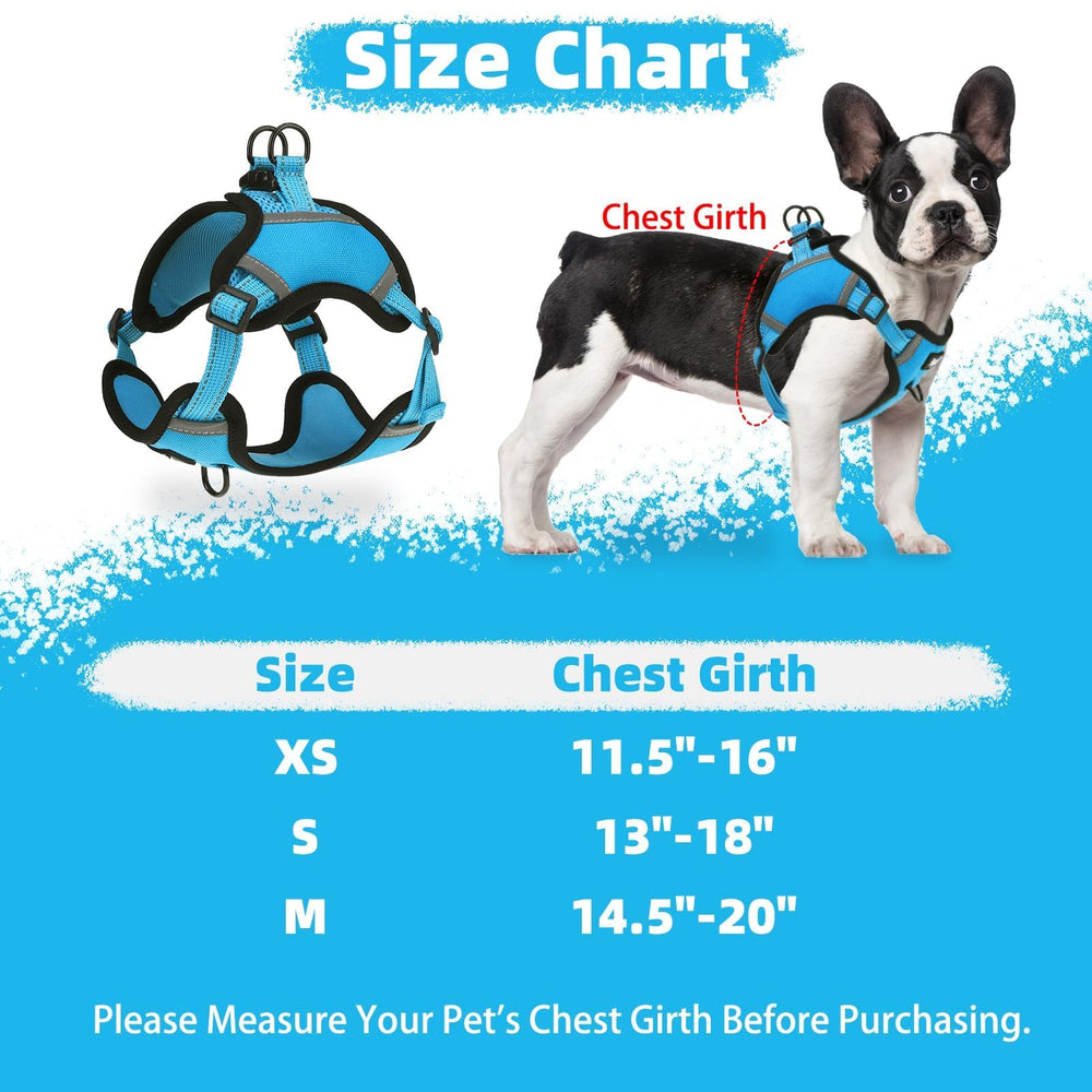 PUPTECK no-pull harness small adjustable straps enables custom fit for growth.