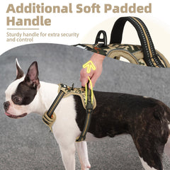PUPTECK no-pull harness back D-ring shown for relaxed movement and rear attachment