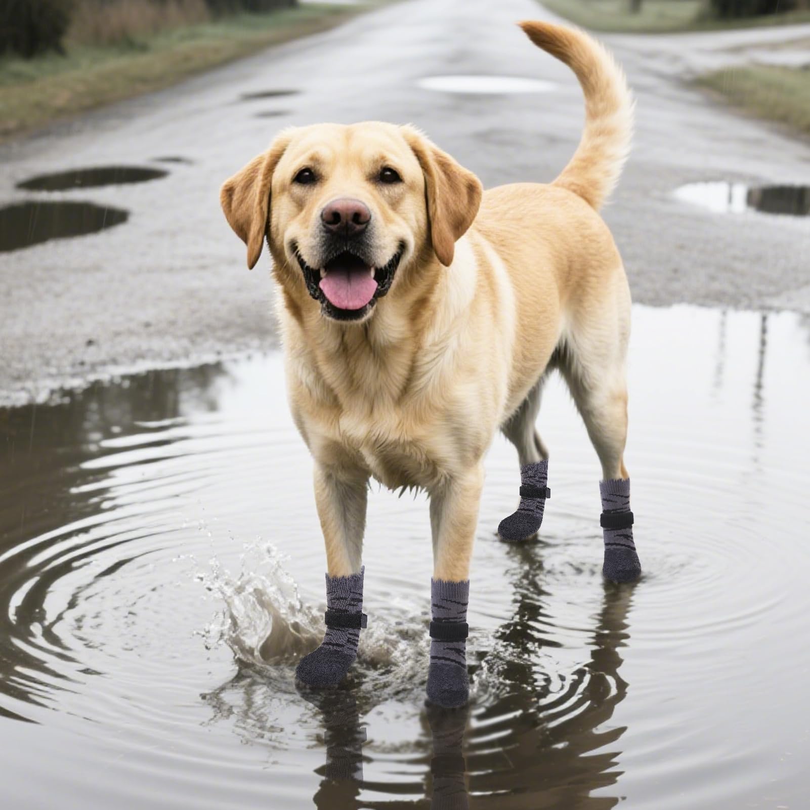 PUPTECK paw protection prevents scratching and licking while indoors