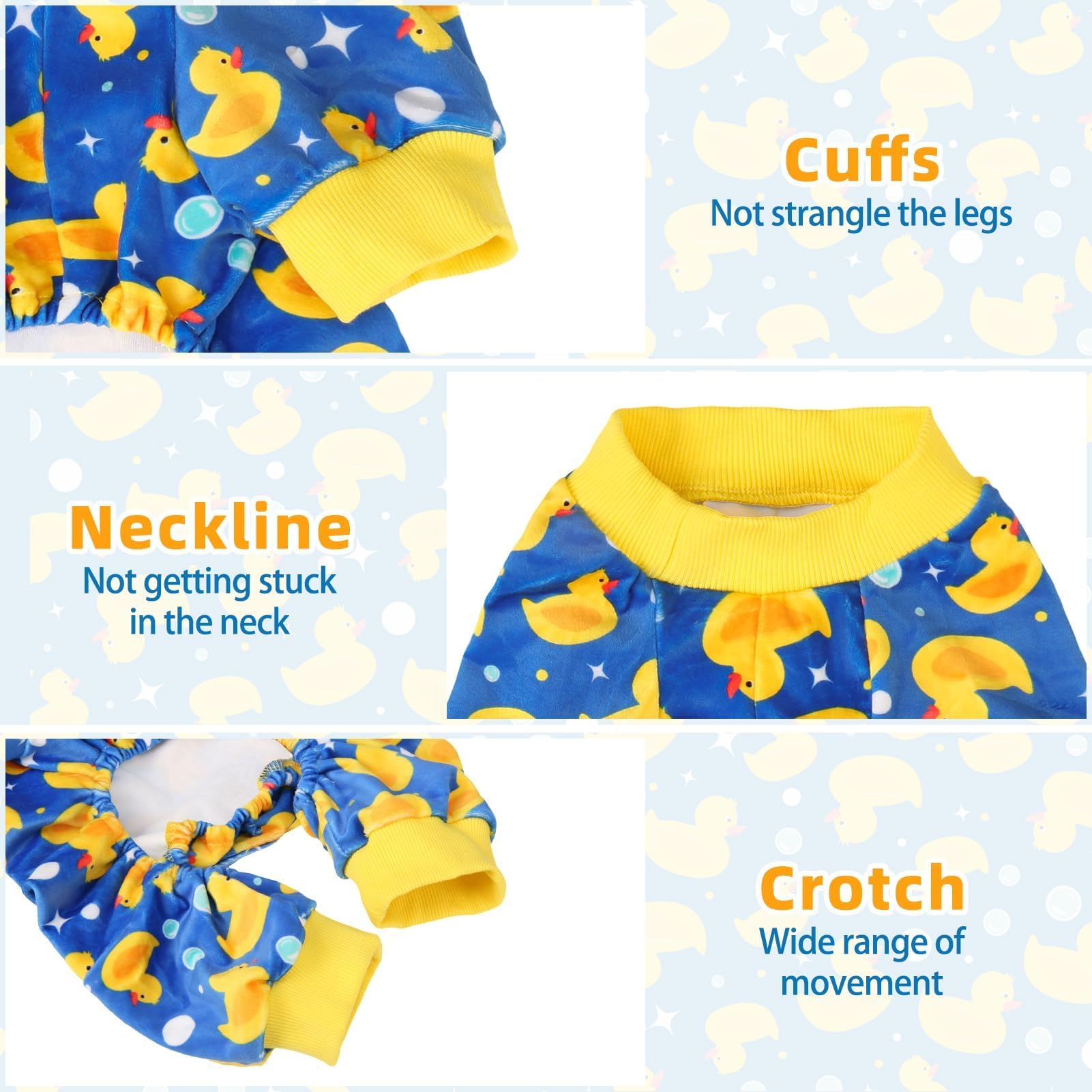 PUPTECK pijama para perro, cuello elástico para mayor comodidad.