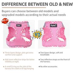 PUPTECK pink breathable mesh harness for all-day wear