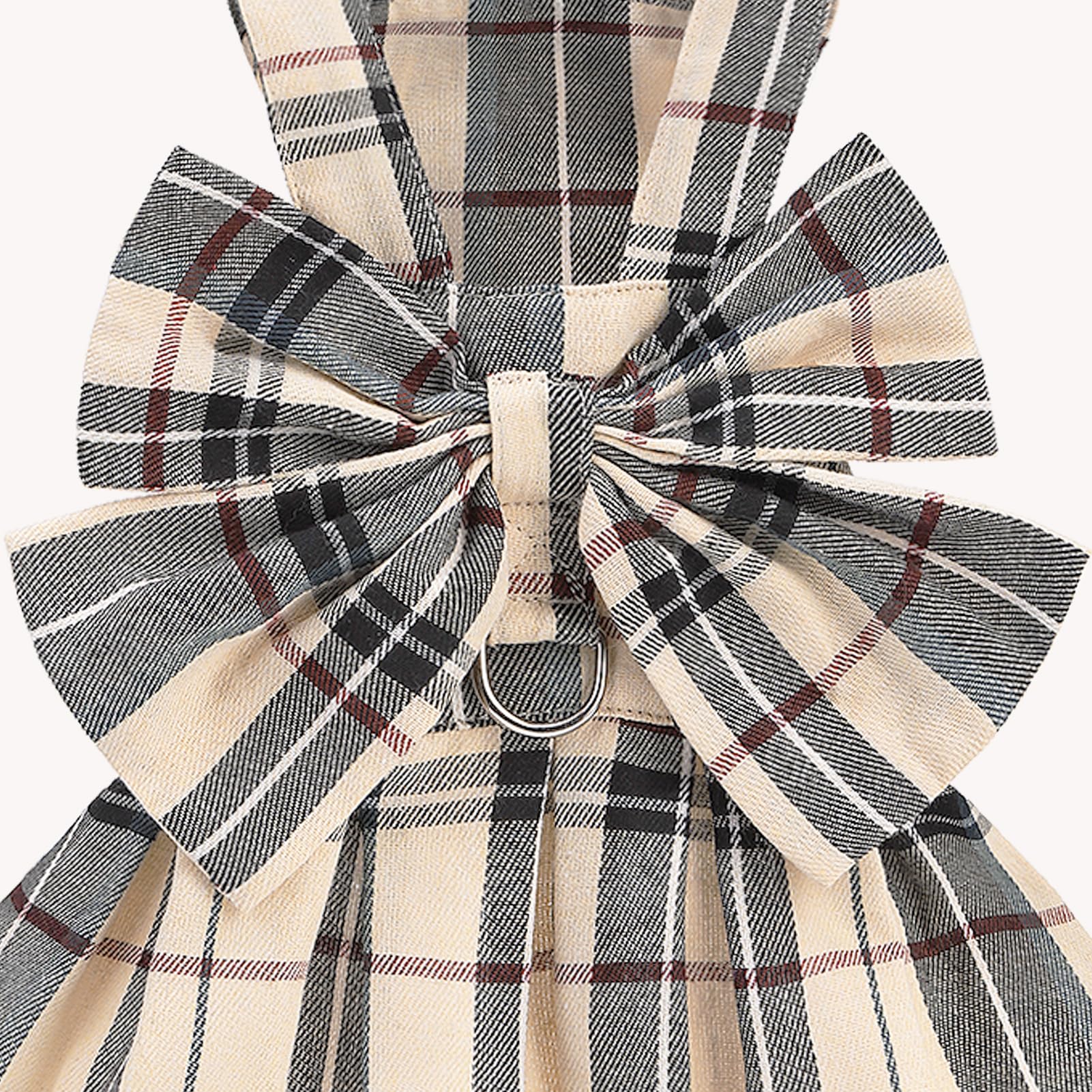 PUPTECK plaid dress bow detail adds cute charm for photoshoots.