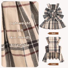 PUPTECK plaid dress leash attachment demonstrates coordinated accessory with leash included.