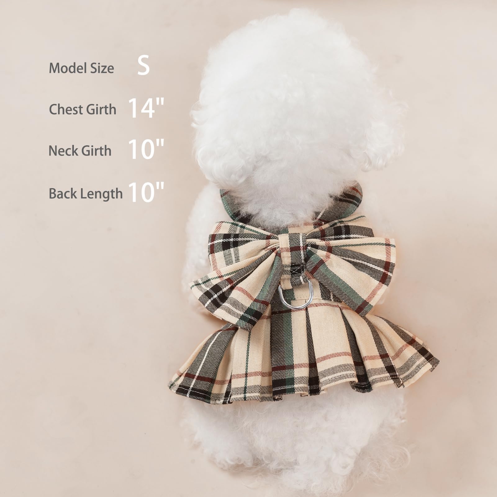 PUPTECK plaid dress side-fit demonstrates size accuracy and comfort.