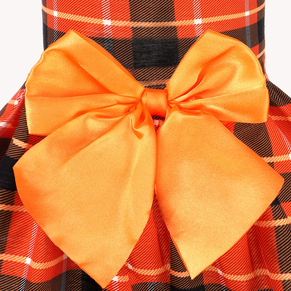 PUPTECK plaid fall dog dress size chart image helps find the right fit.