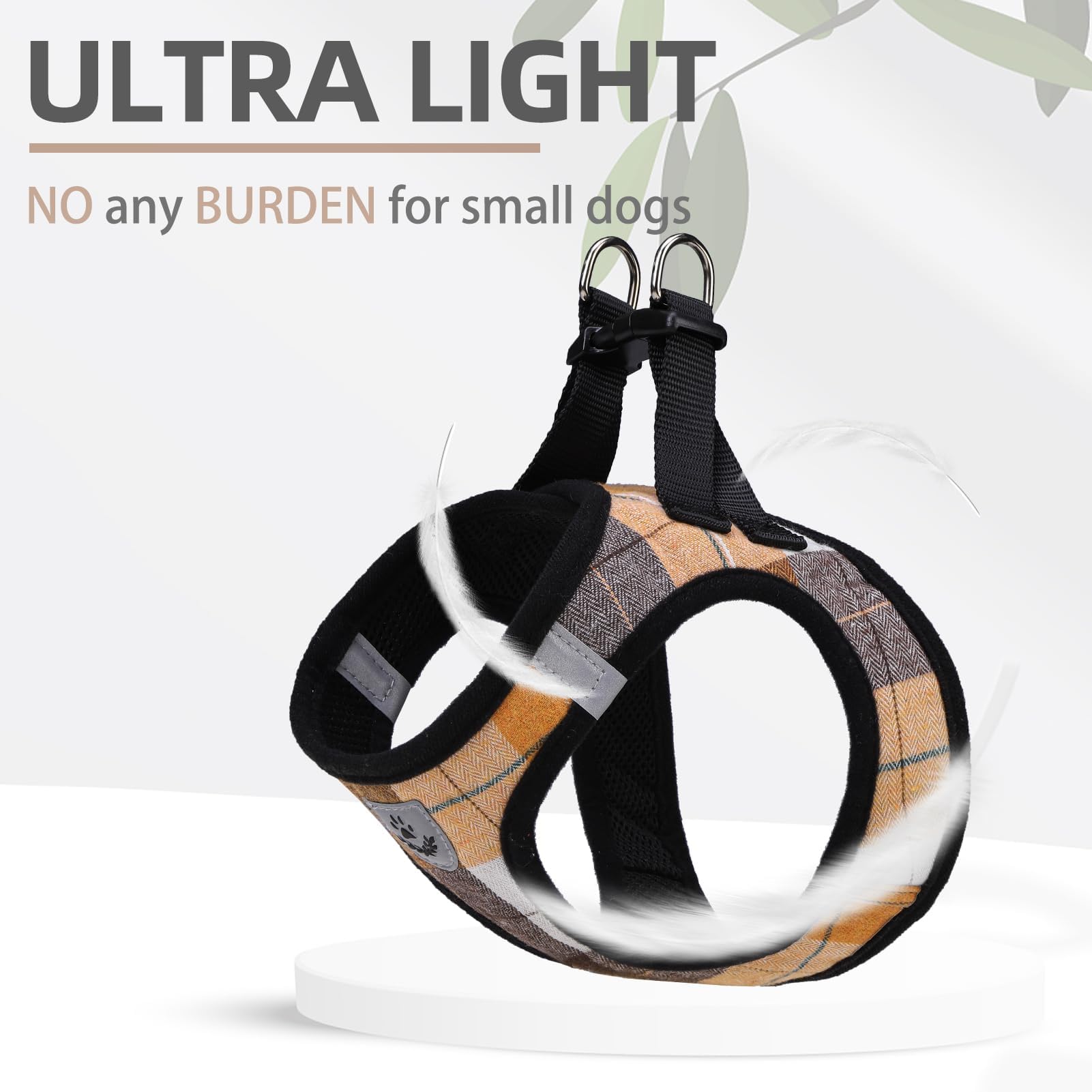 PUPTECK quick-release buckle and double D-rings ensure secure leash connection