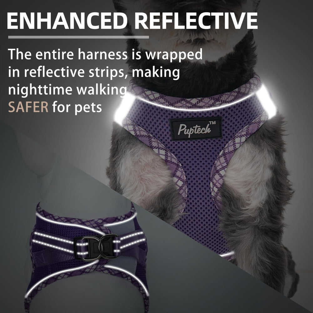 PUPTECK reflective night safety strips on the harness aid visibility after dark.