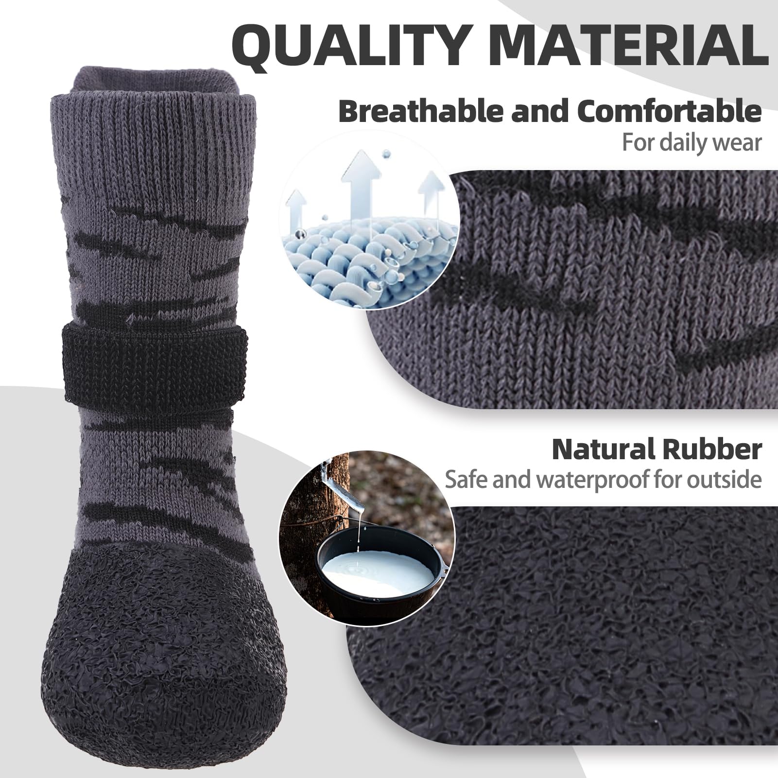 PUPTECK rubber boots protecting paws outdoors against rough surfaces