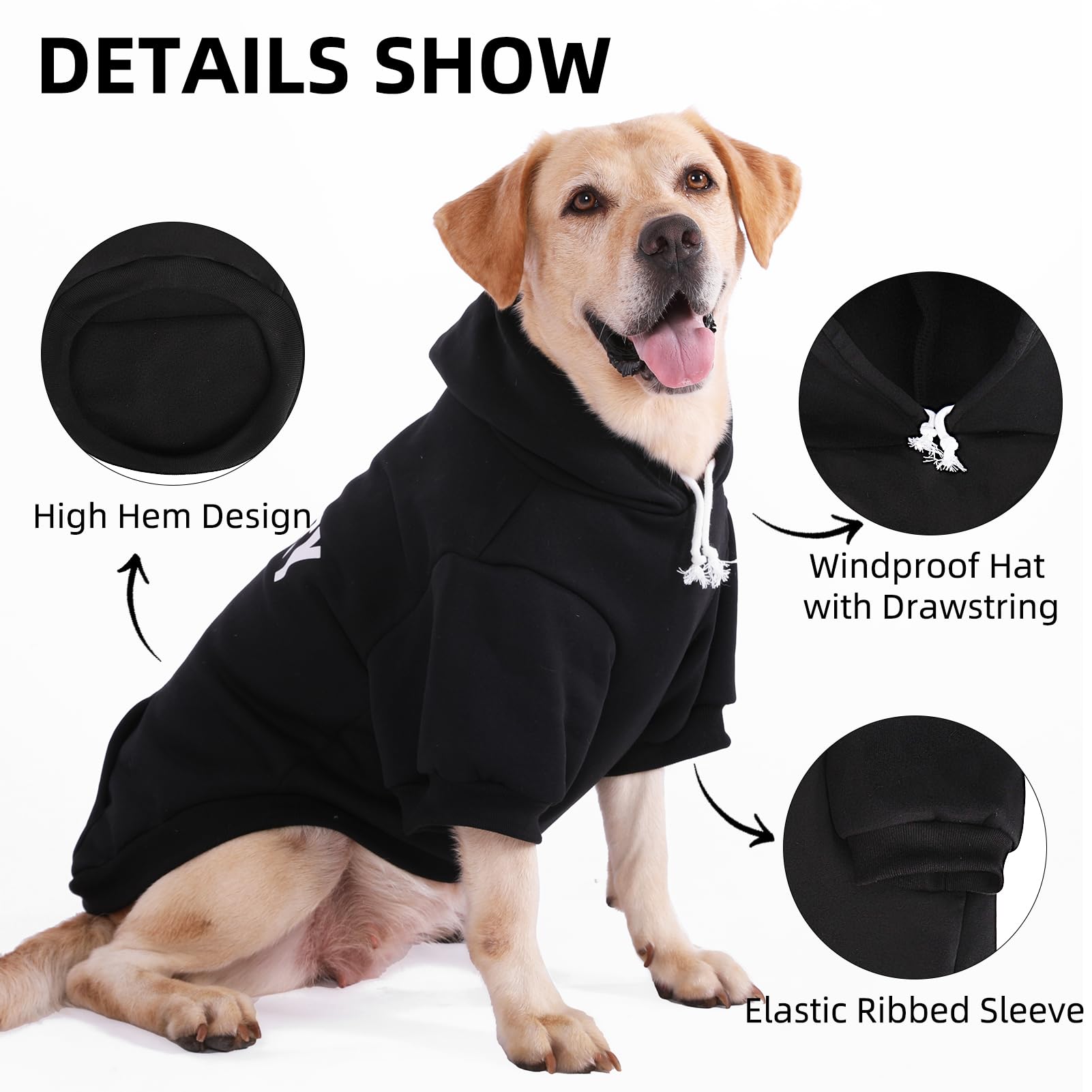 PUPTECK hoodie hood detail with fleece lining for extra warmth
