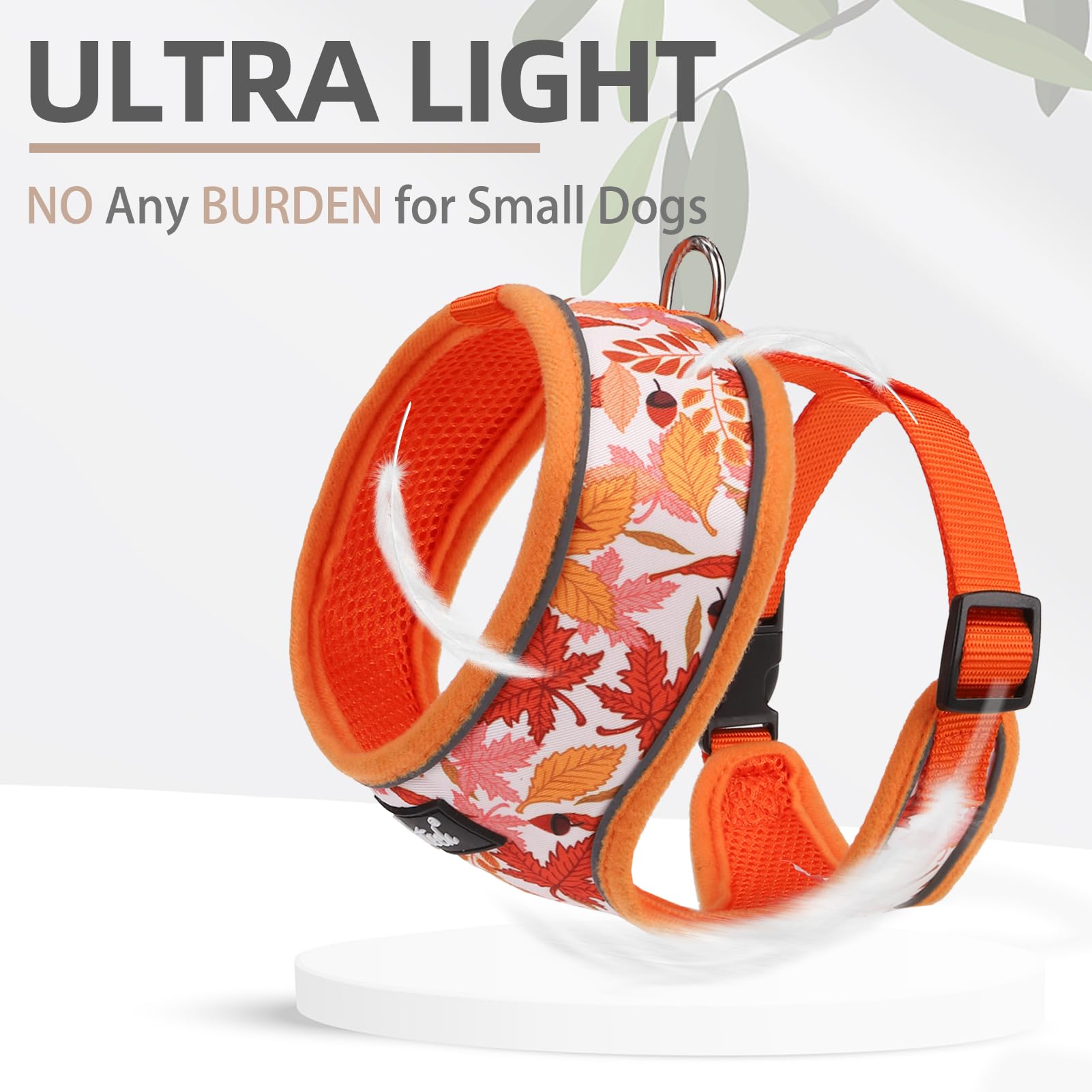 Pupteck size chart S-M dog harness guides proper fit.