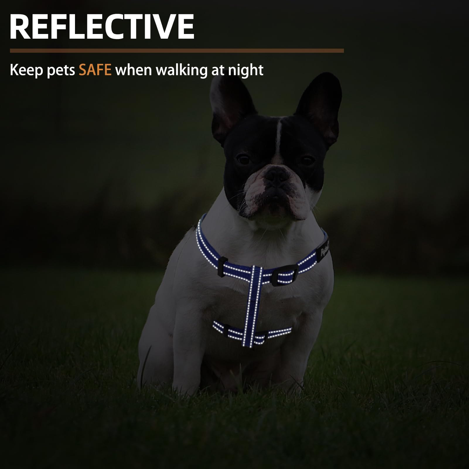PUPTECK size guide graphic showing adjustable chest fits.