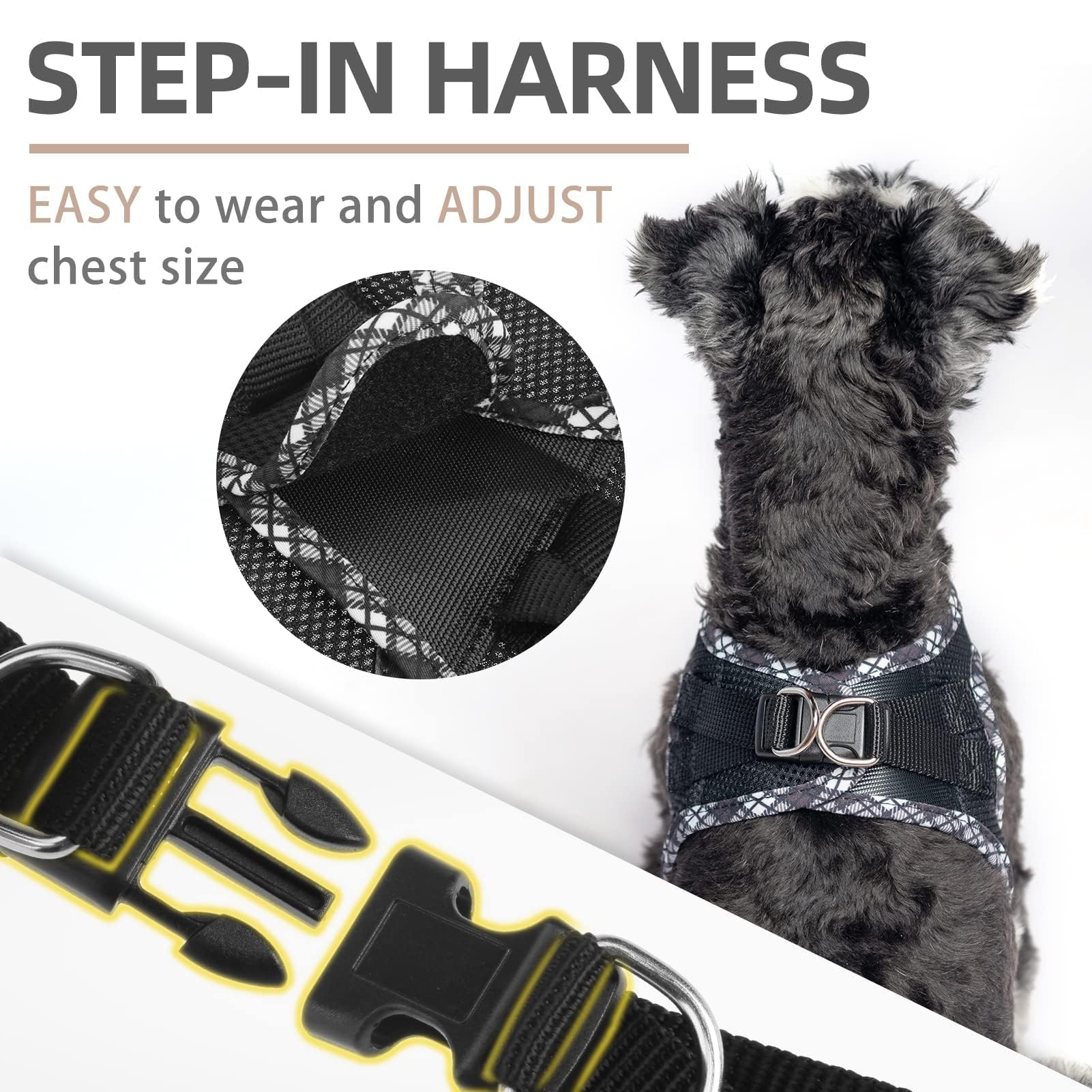 PUPTECK size guide shows XS to L chest ranges for proper fit.