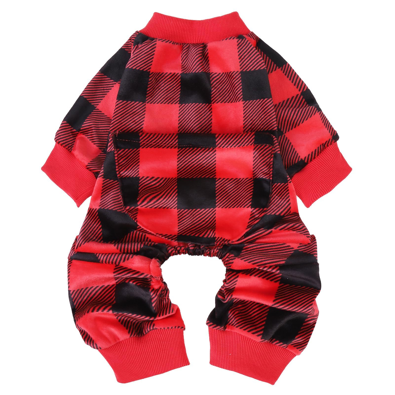 PUPTECK Soft Fleece Dog Pajamas front view: cozy warmth for small and medium dogs.