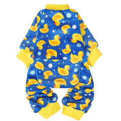 PUPTECK soft fleece dog pajamas front view for easy wear and warmth.