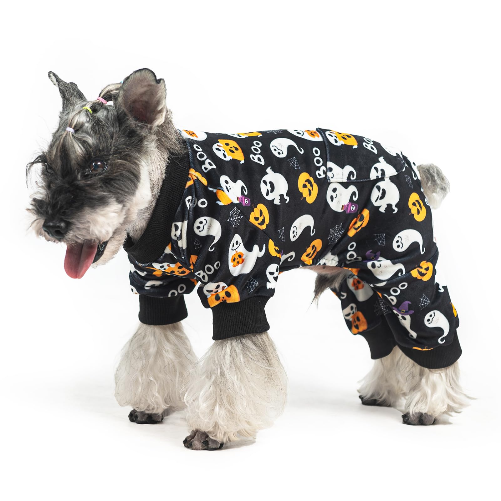 PUPTECK dog pajamas stretch neckline detail for easy pullover