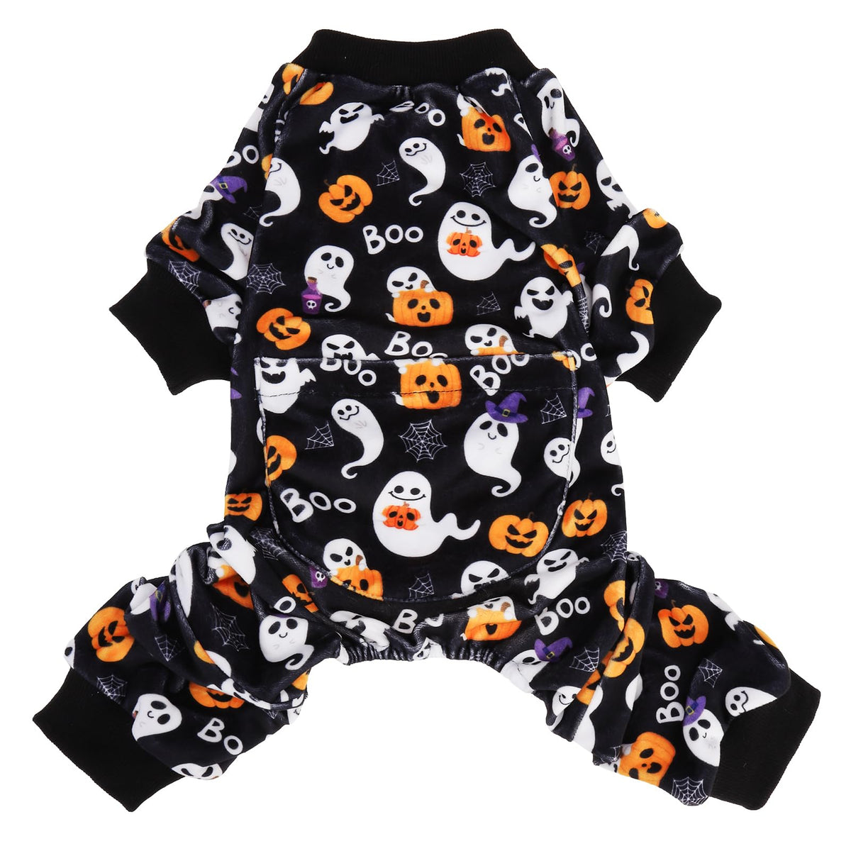 PUPTECK soft fleece dog pajamas XL front view for cozy chilly-day warmth.