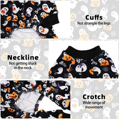 PUPTECK soft fleece dog pajamas XL stretch neckline enables easy pullover wear.