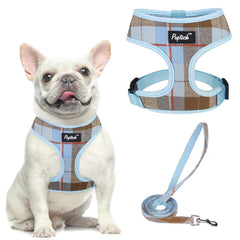 PUPTECK soft mesh harness front view; breathable comfort for daily walks.