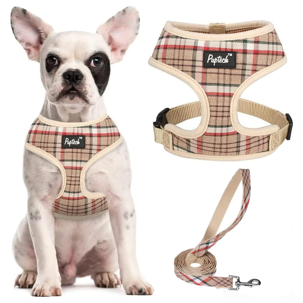 PUPTECK soft mesh harness front view highlights lightweight comfort for daily walks