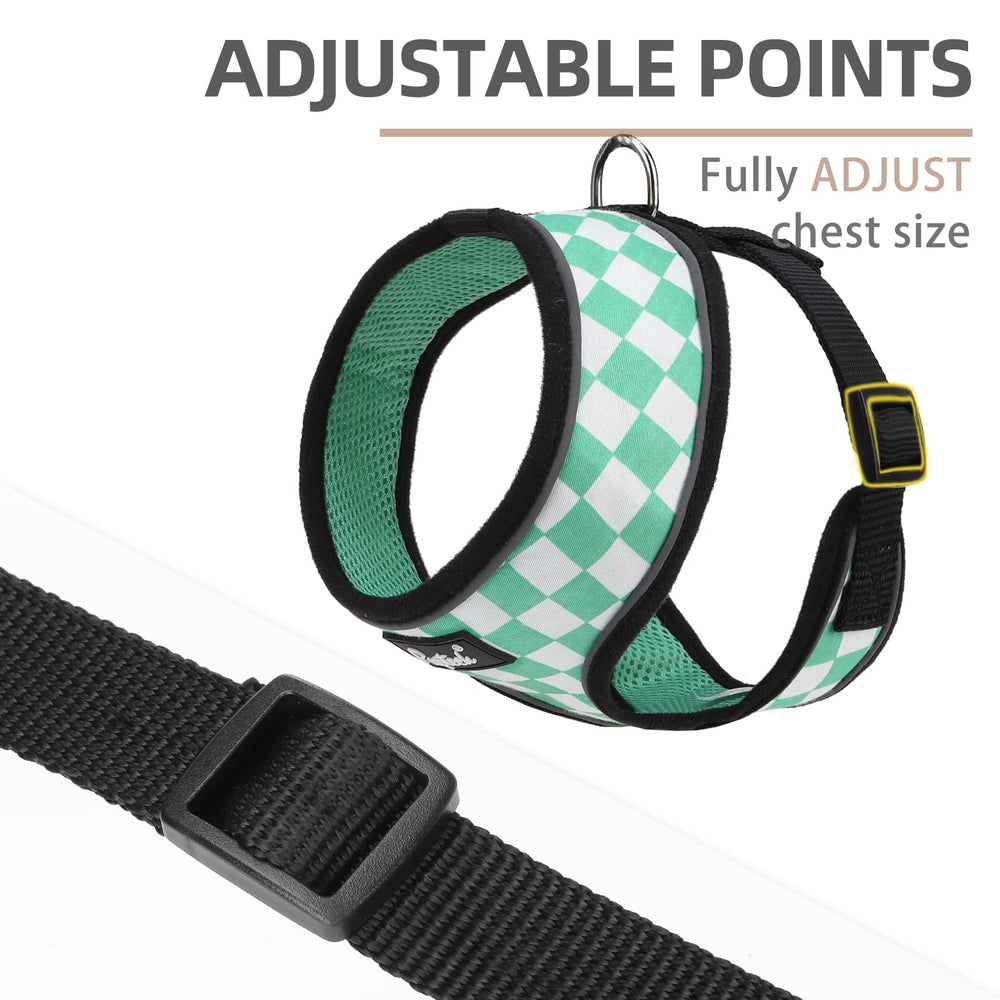 PUPTECK green checkered side view highlighting breathable air-mesh fabric.