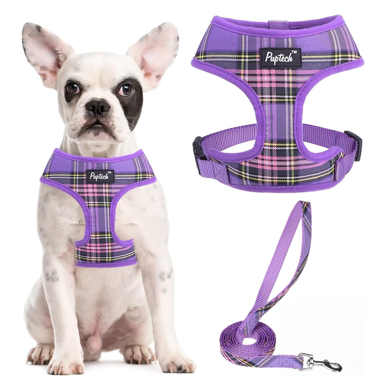 PUPTECK soft mesh harness closeup shows breathable comfort for everyday walks.