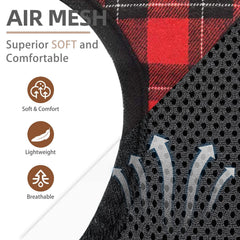 PUPTECK soft mesh harness red-black side view with plaid pattern for style