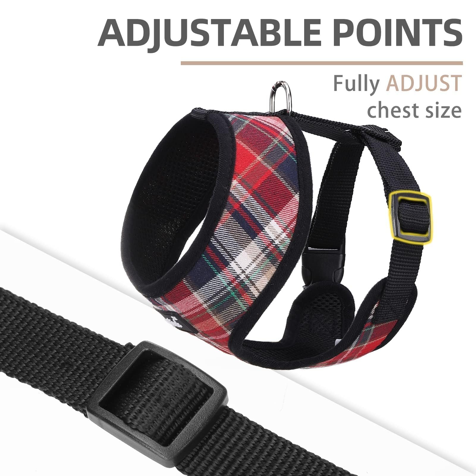 PUPTECK soft mesh harness side view highlights breathable comfort.