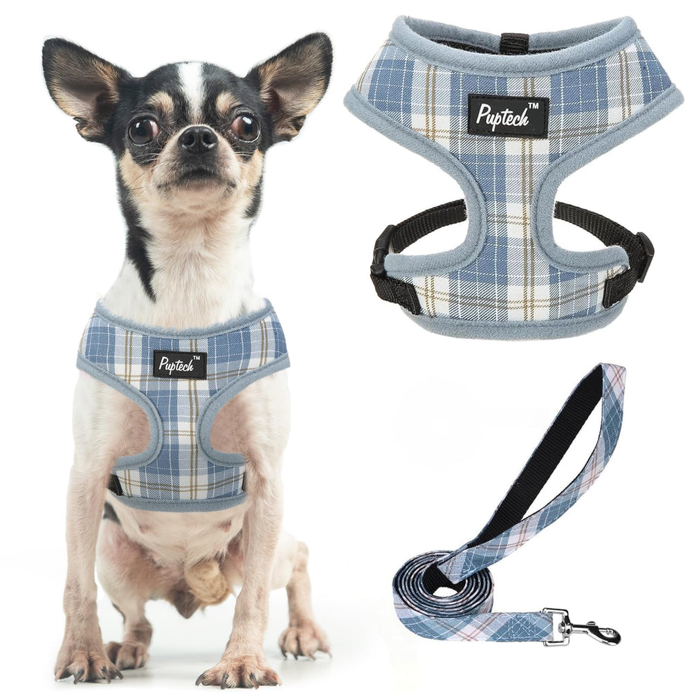 PUPTECK soft mesh harness front view shows breathable fabric for all-day comfort