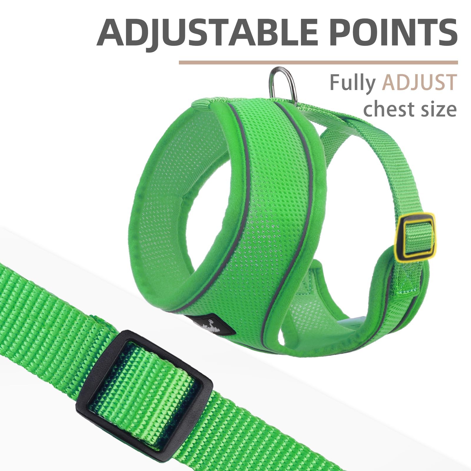 PUPTECK soft-edge harness close-up emphasizes gentle edges for sensitive skin.