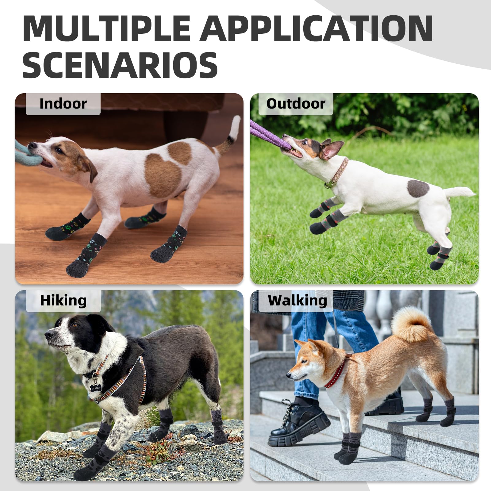 PUPTECK soft stretchy fabric dog socks for comfort