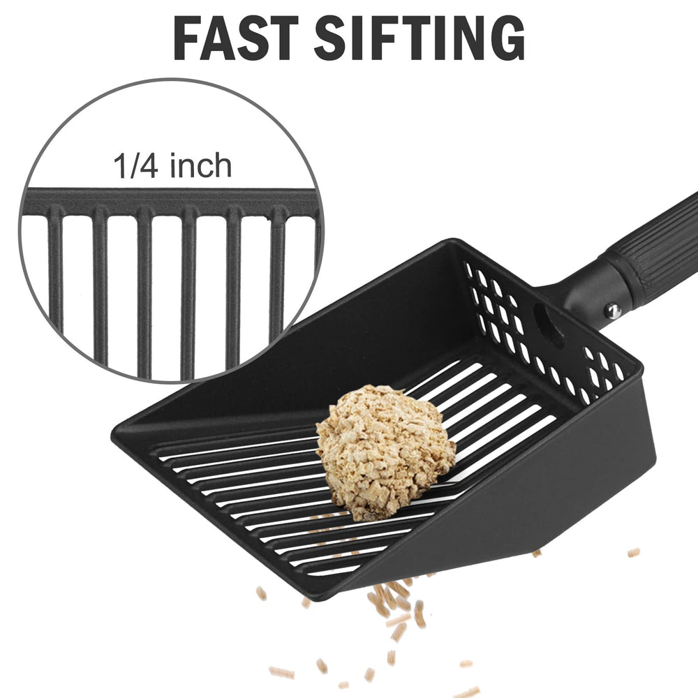 PUPTECK stainless-steel cat litter scoop built for durability and easy cleaning.