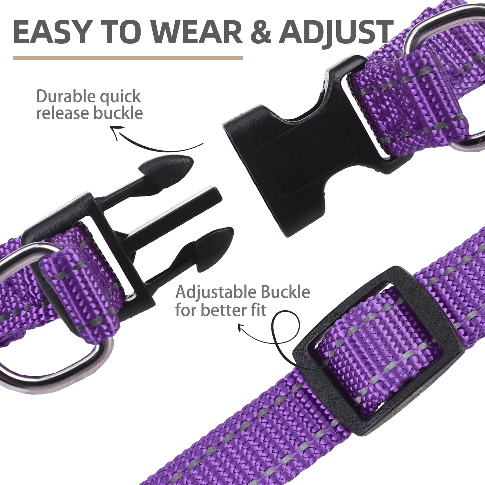 PUPTECK step-in harness being buckled for fast on/off.