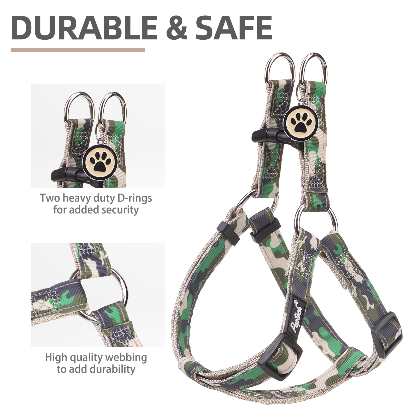 PUPTECK step-in harness demonstrates easy on/off for quick outings