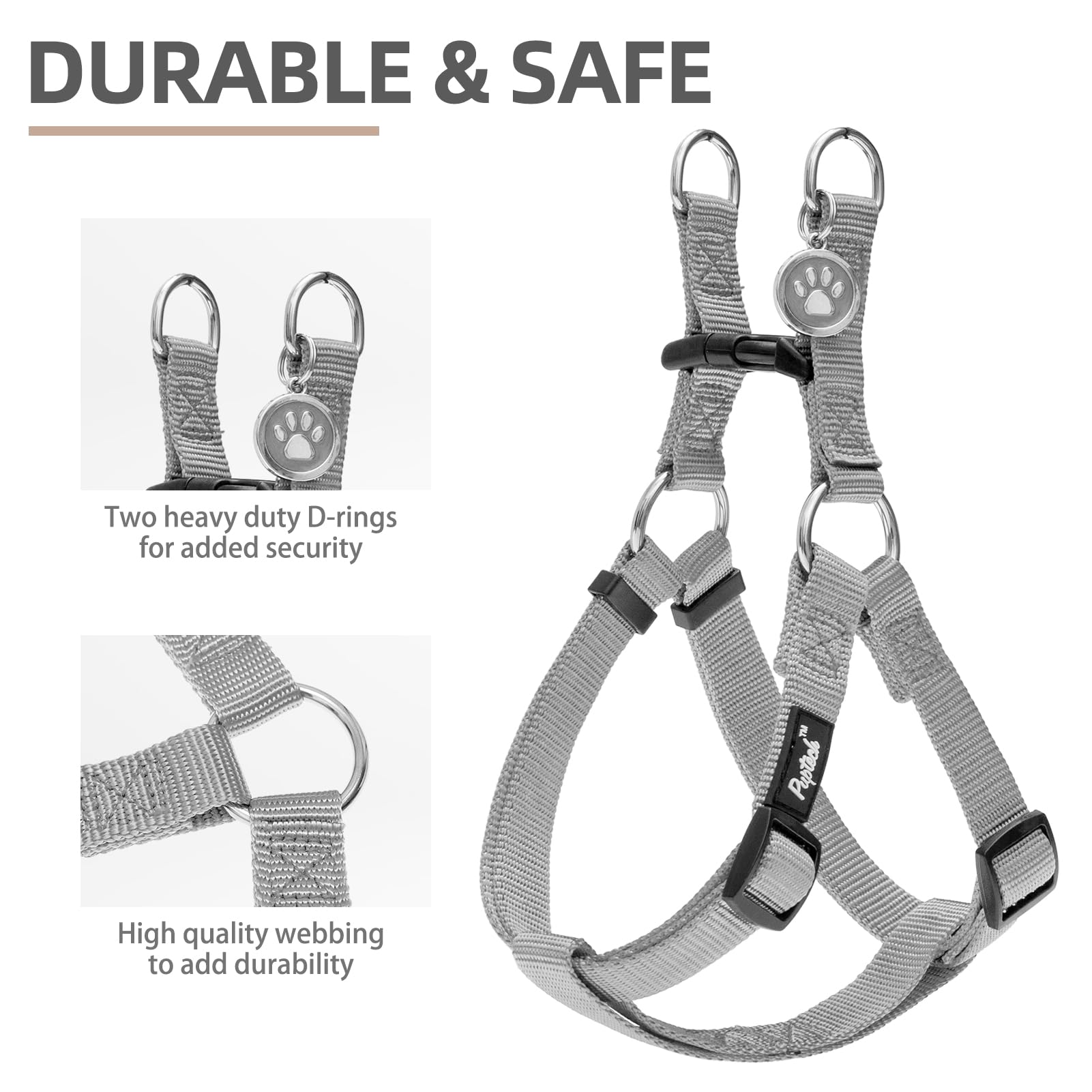 PUPTECK Step-in harness offers quick, hassle-free on/off for outdoor mornings.