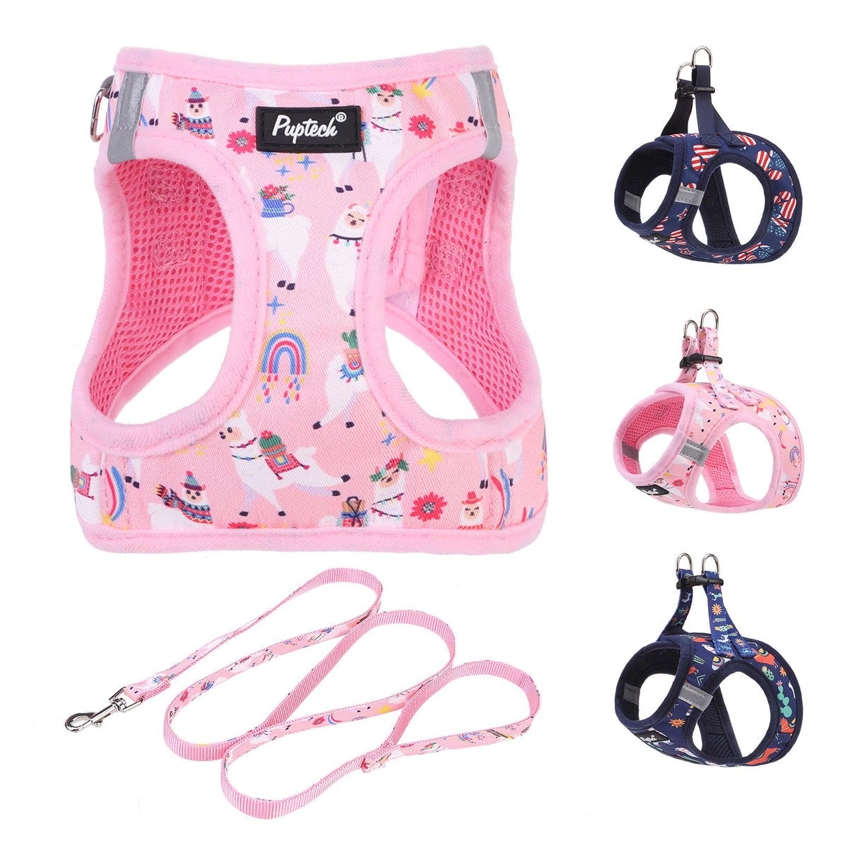 PUPTECK step-in harness front view for easy on-off during daily walks