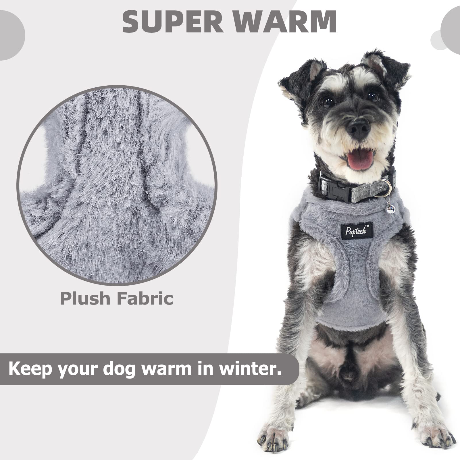 PUPTECK step-in no-pull design harness for easy securement during walks.