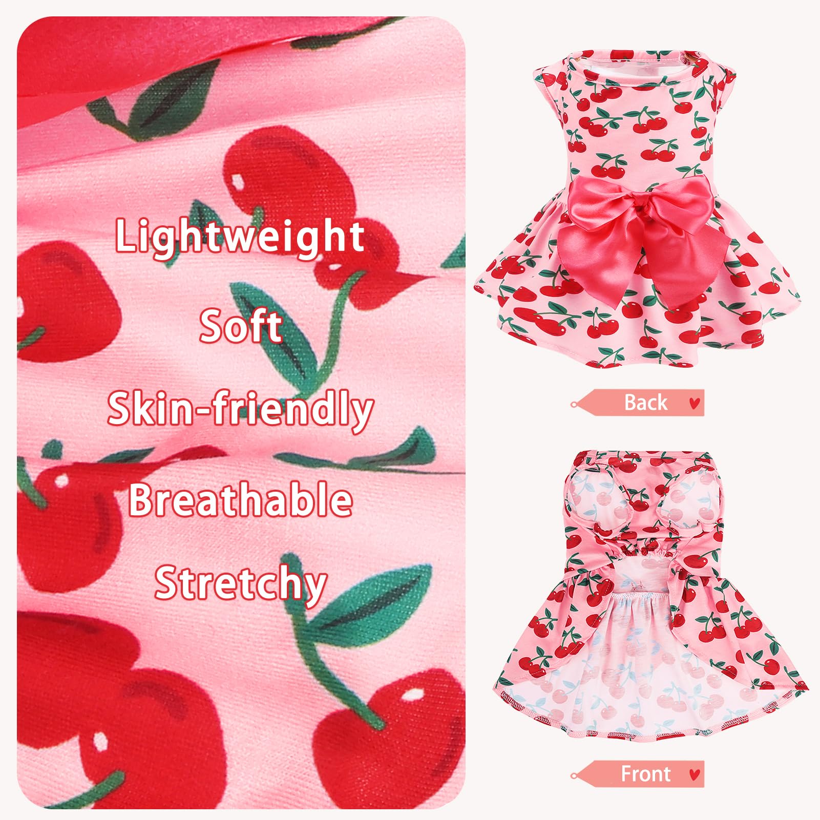 PUPTECK vestido para perro con corazones, perfecto para San Valentín.