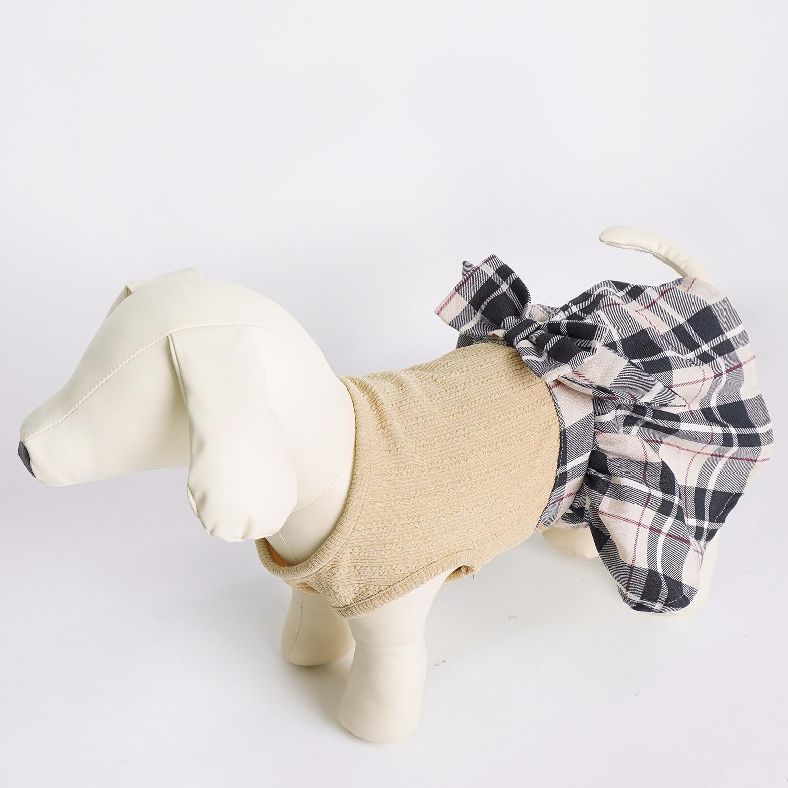 PUPTECK vestido crema para perro, enfoque crema, ligero y transpirable.